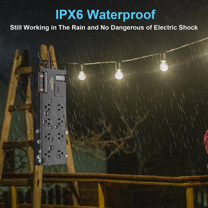 IPX6 Power Strip for Outdoors