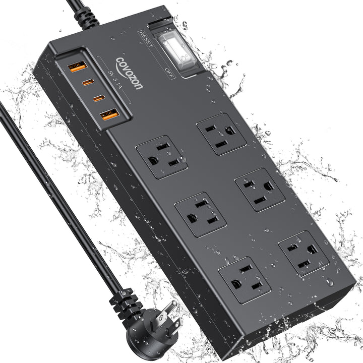 IPX6 rated power strip suitable for outdoor environments