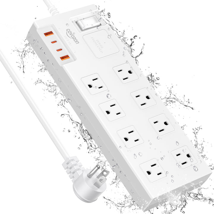 Kitchen power strip with overload protection for multiple appliances,coffee machine and toaster,microwave and oven